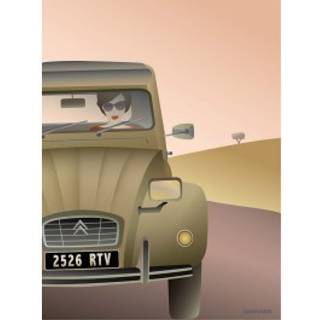VISSEVASSE - 2CV Citroën plakat - 50x70 cm