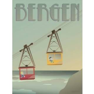 Tilbud: Spar 60% - Bergen Ulriken - Plakat 50x70 cm fra ViSSEVASSE