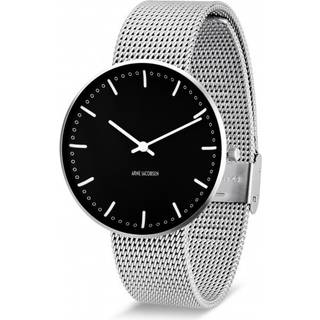 Arne Jacobsen City Hall Ø 40 mm armbåndsur, sort skive mesh lænke