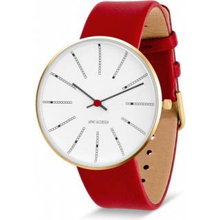 Arne Jacobsen armbåndsur BANKERS 34 MM - rød rem