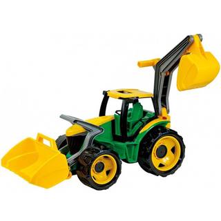 Lena Kæmpe Traktor med frontskovl og gravekran, 107cm