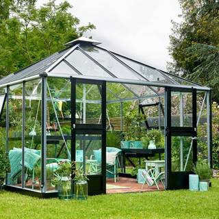 Juliana Grand Oase 13,0 m² antracitgrå m/3 mm hærdet glas - Drivhus