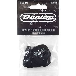 Dunlop 483P03MD Celluloid Black Classics-12 stk.