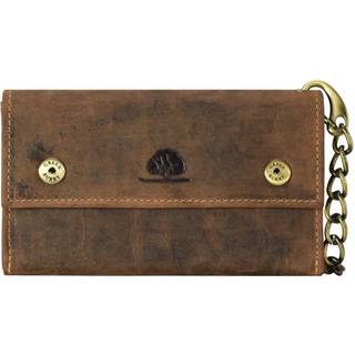 Geldbörse Leder 15x9cm mit Kette "Vintage Biker" antikbraun 1823 | Greenburry.de