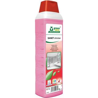 Sanitetsrengøring sur SANET Zitrotan Blomstermærket med Parfume 1 ltr Rød