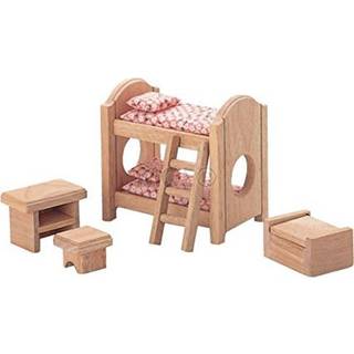 Plantoys Wooden Classic Line of Dollhouse Furniture - Children's Bunk Sovev?relse Set (9502) | B?redygtigt lavet af gummi og ikke-giftige maling