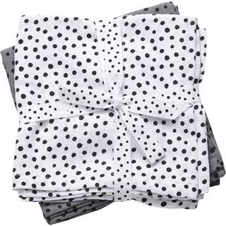 Done by Deer Muslin-tæppe 2-pak Happy Dots grå