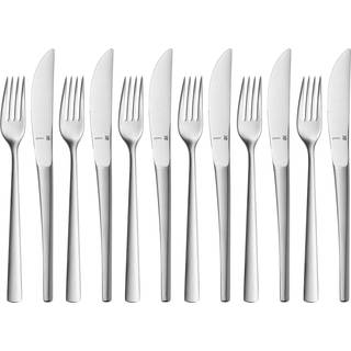 WMF Corvo Dessert/Forrets Bestiksæt – 6 Personer/12 Dele – Mat Cromargan Rustfrit Stål