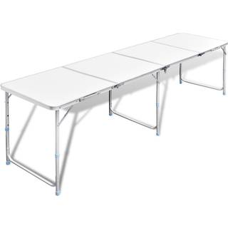 sammenklappeligt campingbord justérbart aluminium 240 x 60 cm