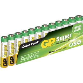 GP 24A-S12/ LR03/ AAA batteri- 12 Pakke