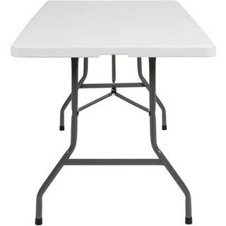 Campingbord foldbar hvid 183x76x74cm - hvid