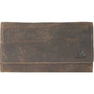 Geldbörse Leder 18x10cm mit 16 Kartenfächern "Vintage" antikbraun 1817-25 | Greenburry.de