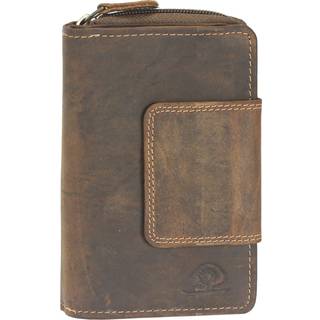 Geldbörse Leder 10x15cm mit Riegel "Vintage" antikbraun 1815-25 | Greenburry.de