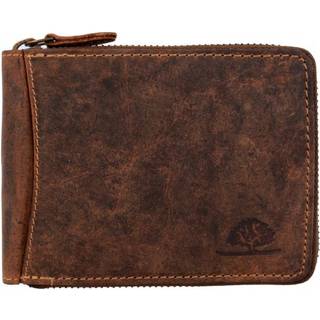 Geldbörse Leder 13x10cm mit Reißverschluss Vintage 1666 | Greenburry.de