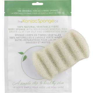 Premium 6 Wave Body Konjac Sponge French Green Clay