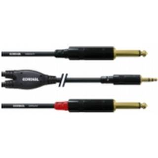 Cordial CFY3WPP Audio Adapterkabel [1x Jackstik 3,5 mm - 2x Jackstik 6,3 mm] 3.00 m Sort
