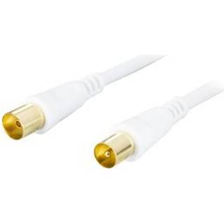 DELTACO antenna cable, 75 Ohm, gold-plated connectors, 5m, white