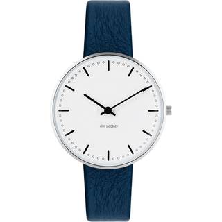 Arne Jacobsen City Hall Watch armbåndsur, ø34 mm med mørkeblå rem