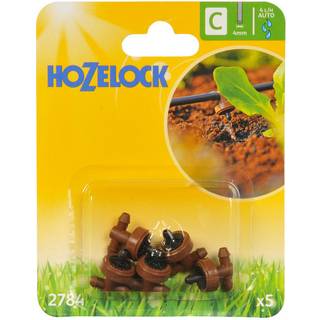 Hozelock In Line Trykdripper, 4 mm - Pakke med 5