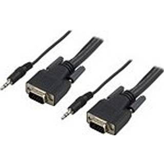 Monitorkabel med 3.5mm lyd (HD15 han-han, uden pin9) | 20 meter | PRIS-MATCH