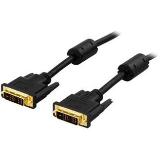 DELTACO DVI Single Link monitorkabel, DVI-D 18+1-pin han-han, guldplet