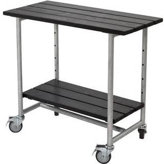 PLUS Picnic plante-/grillbord med 1 hylde, gråbrun/nåletræ, 100 cm