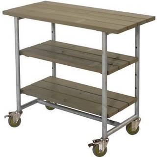 PLUS Picnic plante-/grillbord med 2 hylder, trykimprægneret, nåletræ, 100 cm