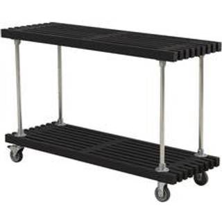PLUS tralle grill-/anretterbord med hjul, sort/fyr, 138 cm