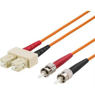 DELTACO fiberkabel, <b>ST - SC</b>, 62,5/125, OM2, duplex, multimode,
