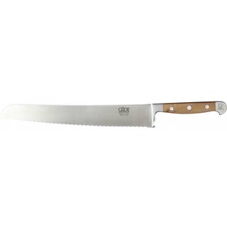 Güde Alpha Birne Brotmesser 32 cm - CVM-Messerstahl - Griffschalen Birnenholz - Braun,Silber