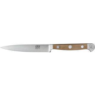 Güde Alpha Birne Spickmesser 13 cm - CVM-Messerstahl - Griffschalen Birnenholz - Braun,Silber