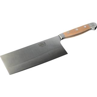 Güde Alpha Birne Chinesiches Kochmesser 18 cm - CVM-Messerstahl - Griffschalen Birnenholz - Braun,Silber