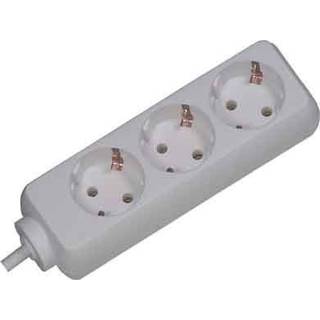 BACHMANN SELLY 3-stikdåse CEE7/3, hvid, 1,5 m kabel og Schukostik