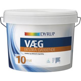 Dyrup Væg Ekstra dækkende maling glas 10 i hvid - 9 liter