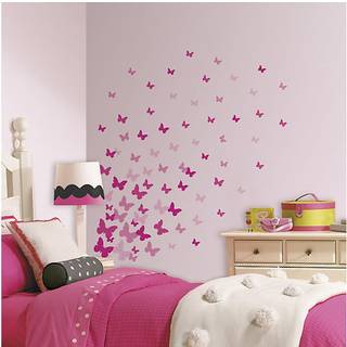 Lyserøde sommerfugle wallstickers