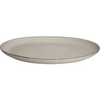 Broste Copenhagen Nordic Ovalt Fad 26,5x35,5 Cm - Serveringsfad Stentøj Sand - 14533020