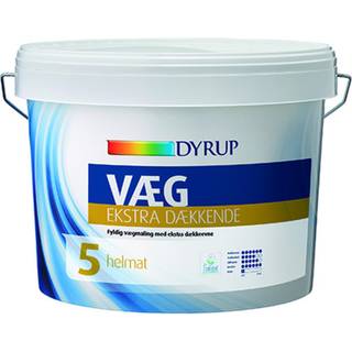 DYRUP Vægmaling Ekstra Dækkende glans 05 Helmat - 9 liter - Hvid (800)