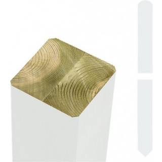 Plus stolpe trykimprægneret hvid spids 9x9 cm 158 cm