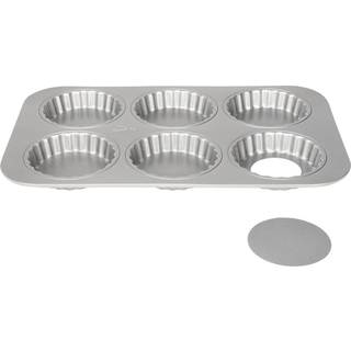 Patisse Silvertop tærteform til 6 stk. 38,5 x 24,5 x 2,5 cm - Sølv