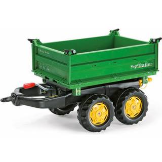 Rolly Toys rollyMega: Grøn anhænger med sidetip- og bagklap til pedaltraktor