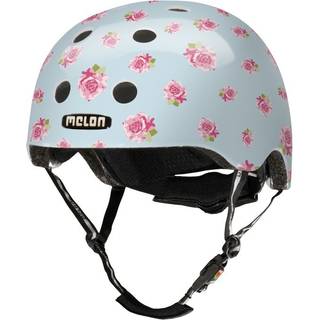Melon Urban Active skalhjelm blå med roser - Hjelmstørrelse 46-52 cm