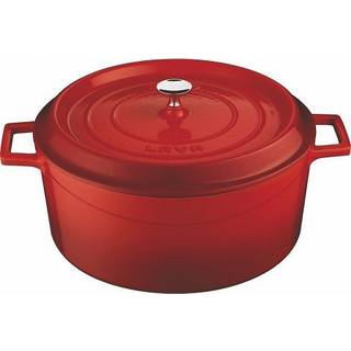 Kasserolle, støbejern, 28 cm, 6,7 l, &#34;Folk&#34; serie, rød - LAVA mærke