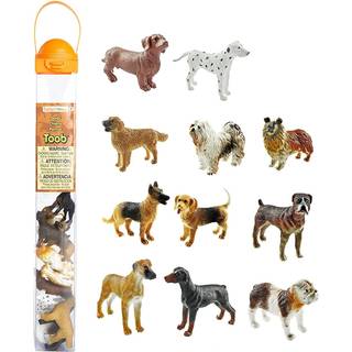 Safari Ltd. Dogs Toob - Mini Figurines: Dachshund Dalmatian Retriever Sheepdog Collie Shepherd Beagle Boxer Great Dane Doberman Bulldog - Uddanne