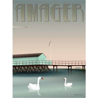 Tilbud: Spar 60% - Amager Helgoland - Plakat 30x40 cm fra ViSSEVASSE