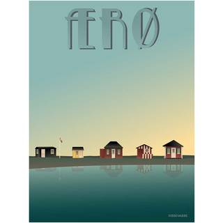 Tilbud: Spar 75% - Ærø Badehusene - Plakat 30x40 cm fra ViSSEVASSE