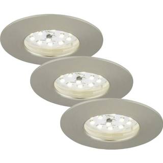 Nikas IP44 LED-indbygningsspot, nikkel, 3 stk.