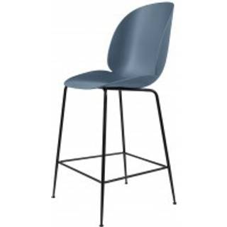Gubi - Beetle Bar Chair Un-upholstered, Conic Base Brass, Black Shell, - Barstole og bartaburetter - GamFratesi - Sort - Metal/Plast