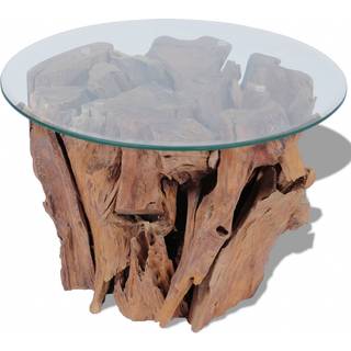 sofabord 60 cm massivt teak-drivtømmer