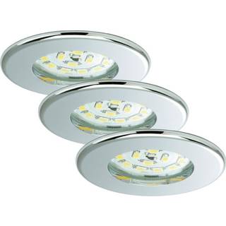 Nikas IP44 LED indbygningsspot, krom, 3 stk.
