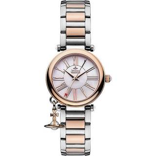 Vivienne Westwood Mother Orb Quartz Charm Two Tone Rose Gold Silver Pink Dial Ladies’ Watch VV006PRSSL